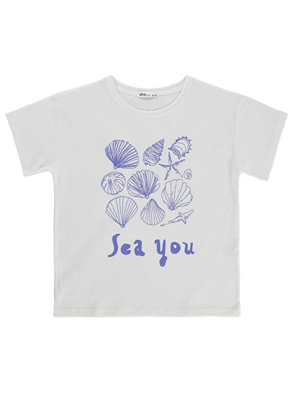 Civil Girls See You Baskılı 10-13 Yaş Tişört - Kırık Beyaz