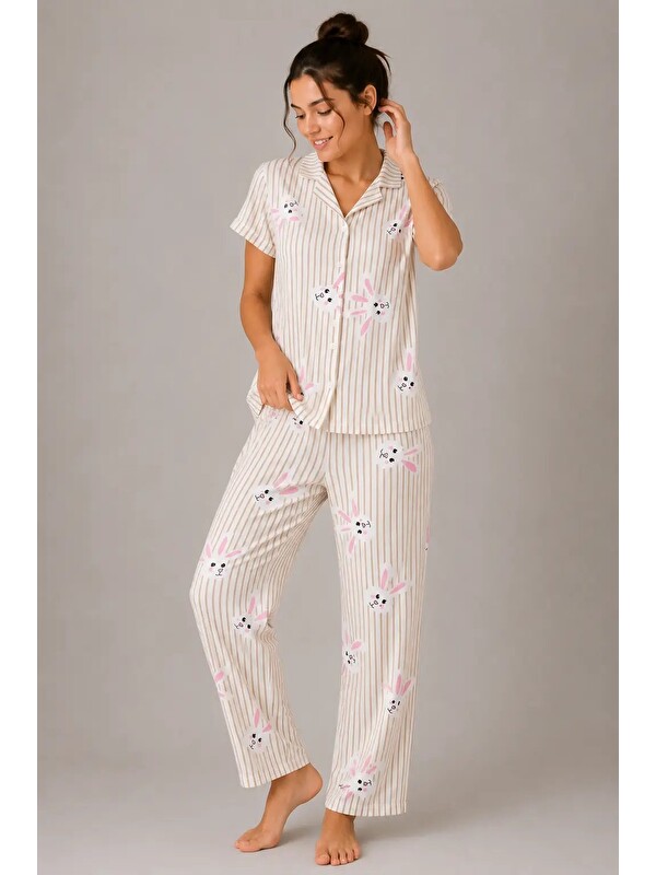 Myhanne Desenli Kadın Pijama Takımı 9930