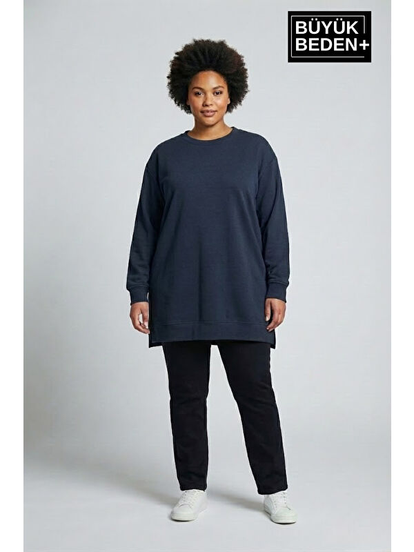 Süperlife Kadın Tunik Büyük Beden ince Sweatshırt SPR26BTK990