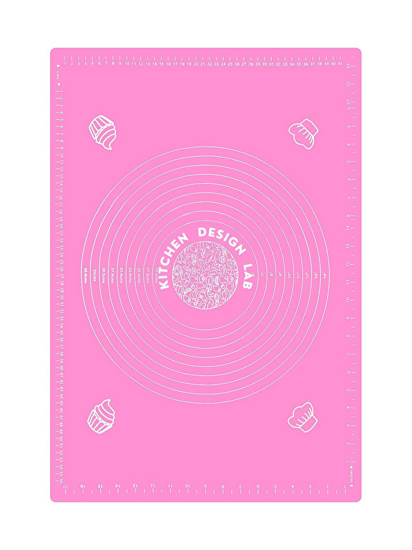Kitchen Design Lab Pembe 1. Sınıf Kaliteli Silikon Hamur Açma Matı Büyük Boy Ölçülü Hamur Açma Matı 45 Cm X 65 Cm