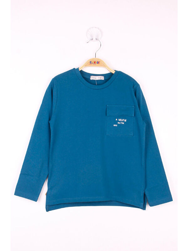 Toontoykids Erkek Çocuk Cepli Düz T-Shirt