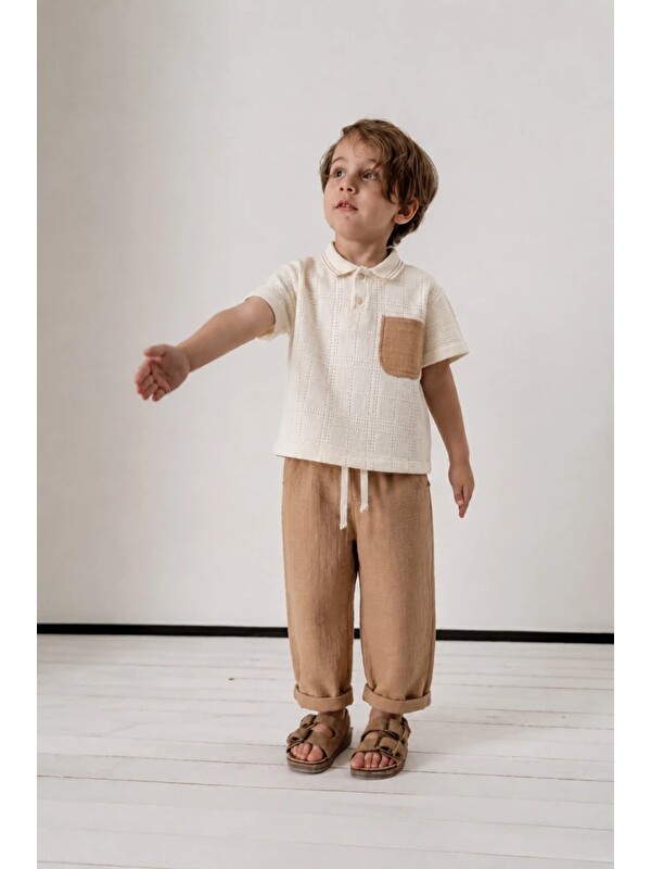 Jikko Baby Erkek Çocuk Polo Yaka Triko Üst Pantolon Takım -3717