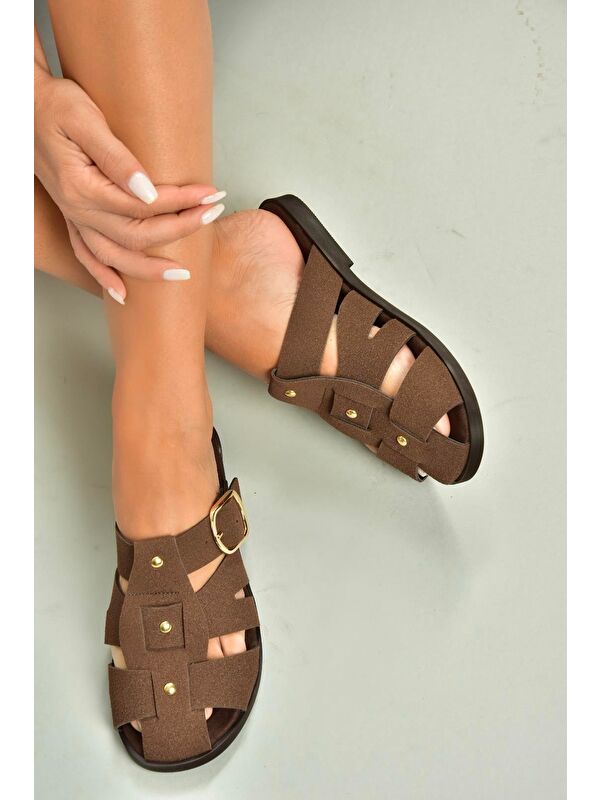 Kahverengi Kadın Terlik U458334202 - Görsel 2