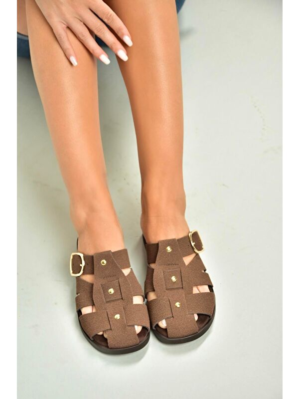 Kahverengi Kadın Terlik U458334202 - Görsel 3