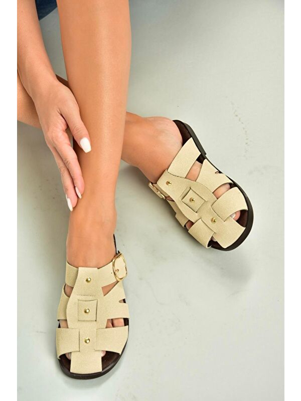 Bej Kadın Terlik U458334202 - Görsel 4