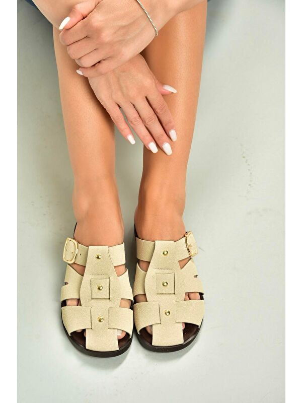 Bej Kadın Terlik U458334202 - Görsel 5