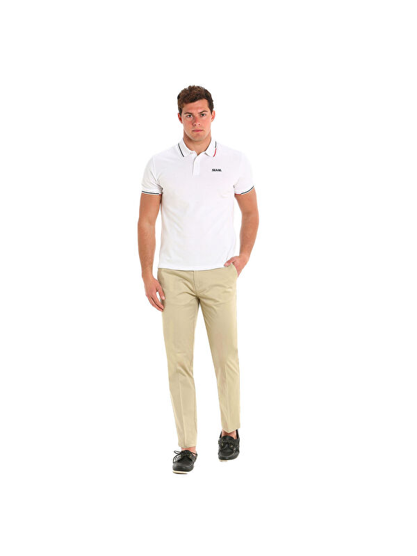 Slam Deck Lgt Pique Polo Erkek Beyaz Polo Tişört