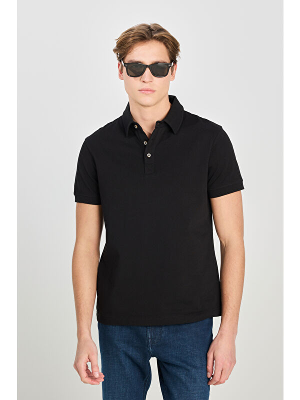 Lee %100 Pamuk Regular Fit Siyah Polo Yaka Tişört
