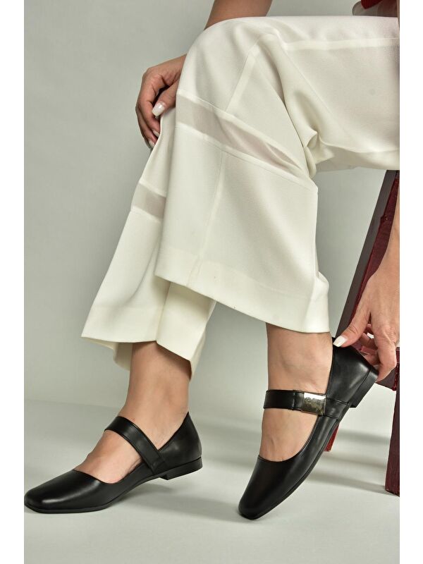 Fox Shoes Siyah Kadın Babet U726454509