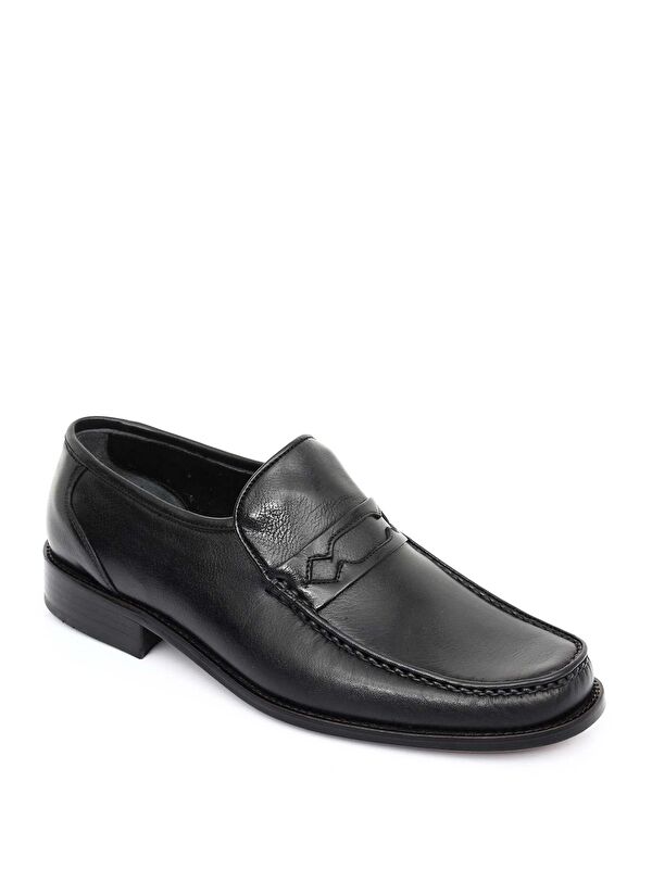 Platinum Hakiki Deri Yuvarlak Burun Kösele Taban Günlük Erkek Ayakkabı 01031 - Görsel 5