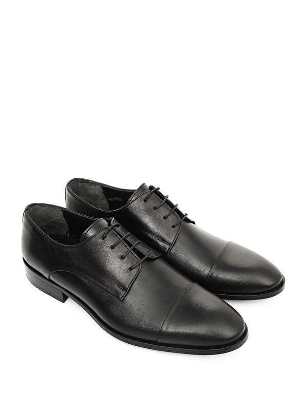 Platinum Hakiki Deri Yuvarlak Burun Kösele Taban Bağcıklı Günlük Erkek Ayakkabı 01727 - Görsel 3