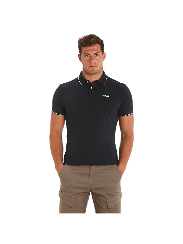 Slam Deck Lgt Pique Polo Erkek Mavi Polo Tişört