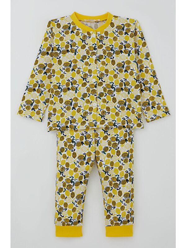 Breeze Kız Bebek Pijama Takımı Limon Bahçesi Sarı (4 Ay-1 Yaş)