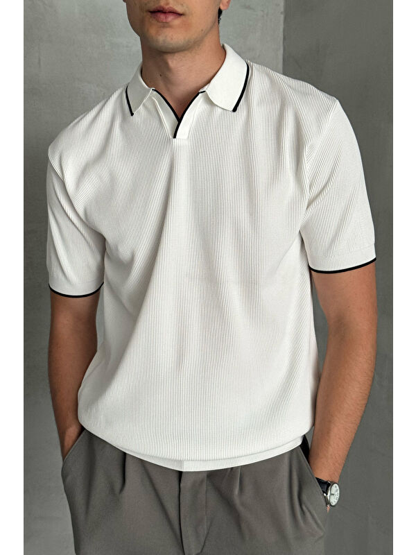 HYMAN Erkek Oversize Selanik Polo Yaka Triko T-Shirt