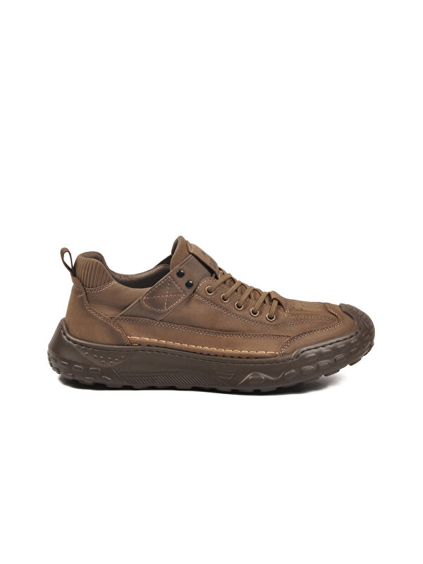 Bej Hakiki Deri Erkek Casual Yürüyüş Ayakkabısı Season M - Görsel 3