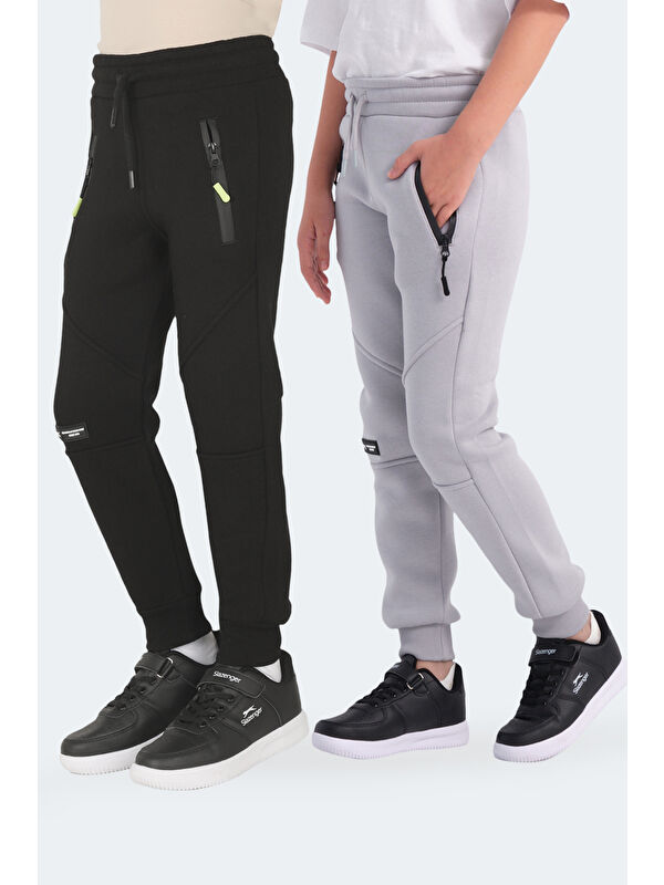 SLAZENGER LAMYA 2 li Set Unisex Çocuk  Siyah -Taş Gri Eşofman Altı