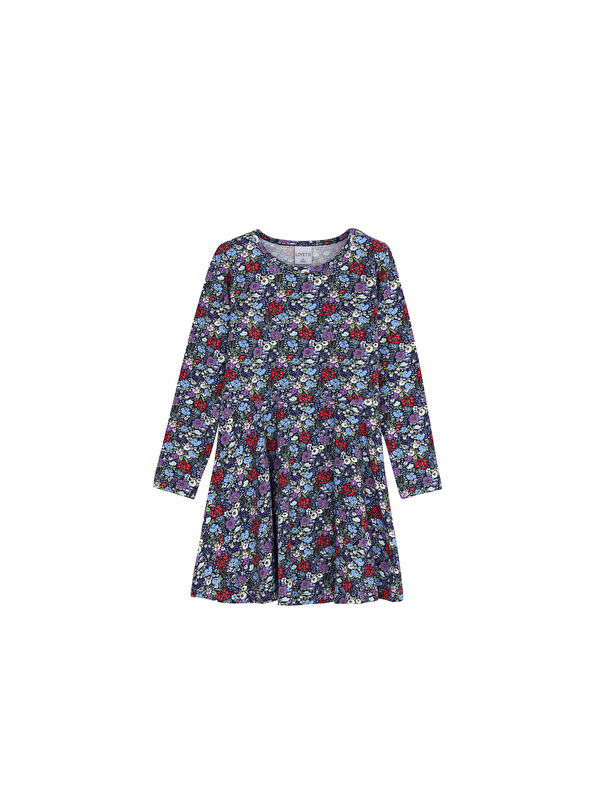 Lovetti Kız Çocuk Cottage Garden Desen Uzun Kol Elbise