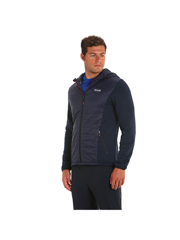Slam Act Hood Hybrid Fleece Erkek Mavi Polar