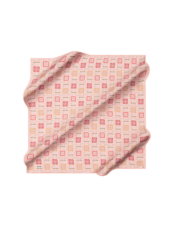 AKER Pembe 90X90 İpek Krep Saten Eşarp