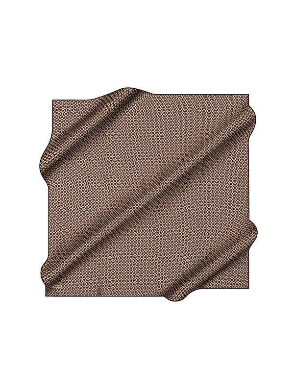 AKER Kahverengi 90X90 İpek Krep Saten Eşarp