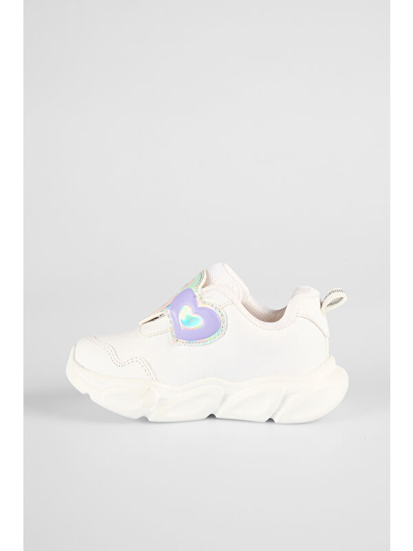 Lovely Işıklı Kız Okul Öncesi Beyaz Spor Ayakkabı - Görsel 3