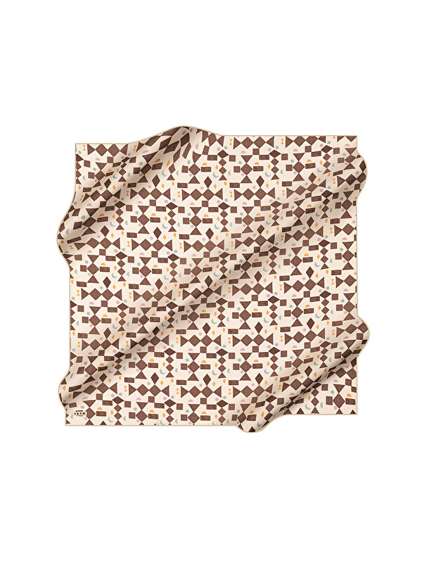 AKER Kemik 90X90 İpek Krep Saten Eşarp