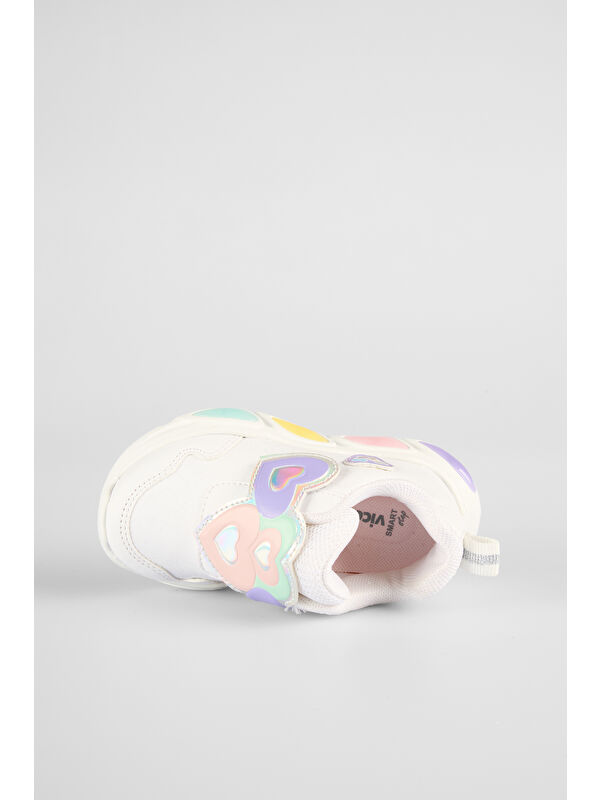 Lovely Işıklı Kız Okul Öncesi Beyaz Spor Ayakkabı - Görsel 4