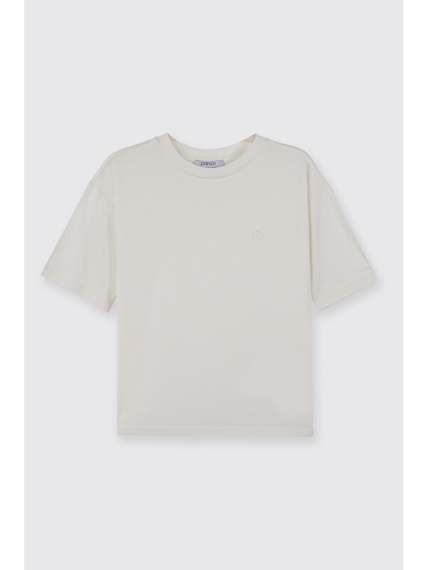 Panço Unisex Çocuk Beyaz Kısa Kollu Tişört
