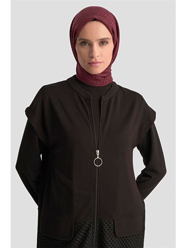 ARMİNE File Yelekli Örme Takım 25Kd1803 Siyah