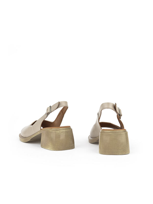 Kadın Hakiki Deri Topuklu Sandalet 151992Z8004 Buz - Görsel 4