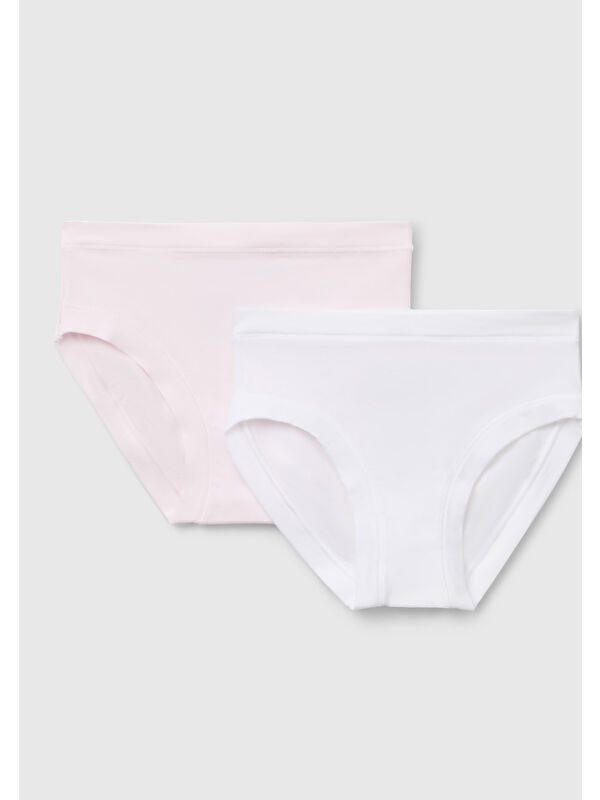 United Colors Of Benetton Kız Çocuk Pembe-Beyaz Süper Esnek 2'li Slip Külot Seti