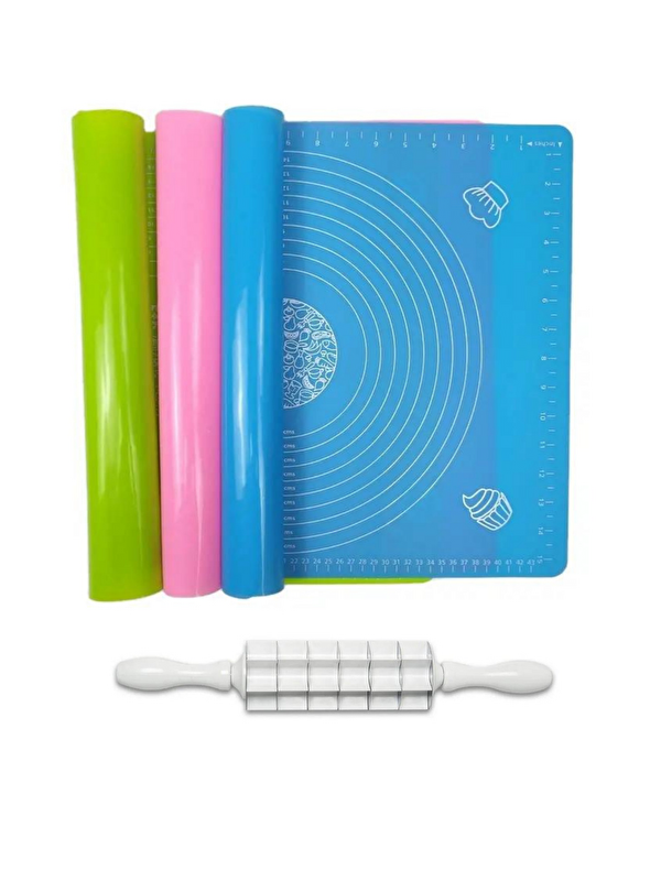 Kitchen Design Lab 2'li Set 45x65 cm Silikon Hamur Açma Matı ve Kare Mantımatik Seti