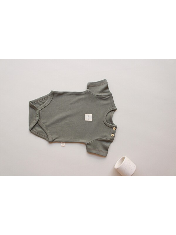 Oh La La Koala For Little Ones Haki Basic Etiketli Kısa Kollu Body