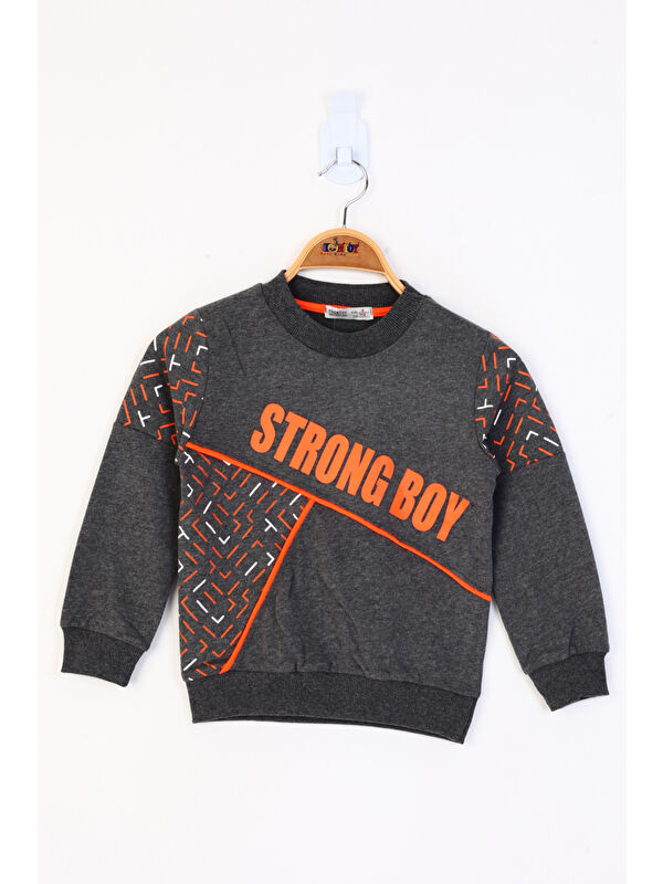 Toontoykids Erkek Çocuk Strong Boy Baskılı Sweatshirt