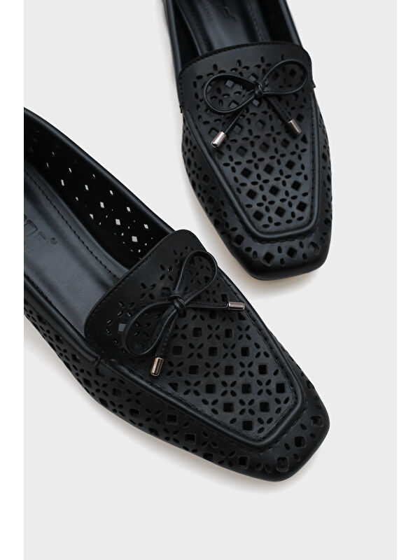 Cara Zımbalı Metalik Kadın Loafer - Görsel 5