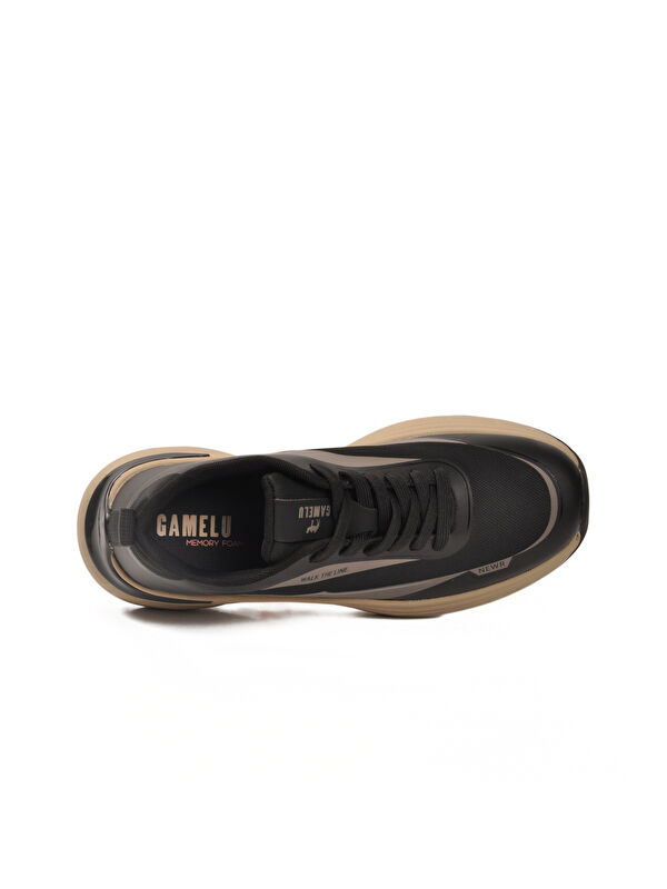 Siyah Fileli Hafif Esnek Memory Foam Erkek Spor Ayakkabı Degree M - Görsel 5