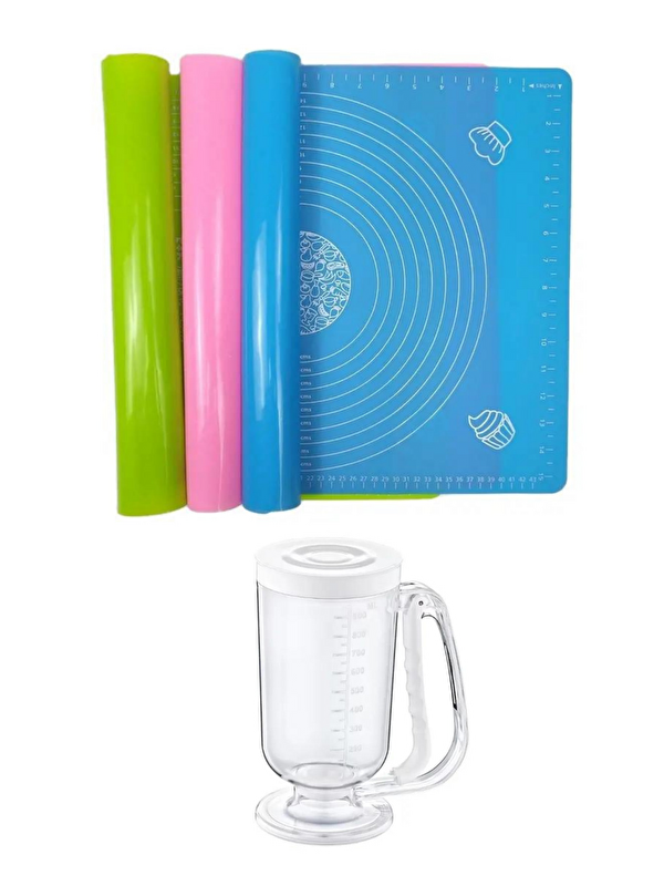 Kitchen Design Lab 2'li Set 45x65 cm Silikon Hamur Açma Matı ve Hamur Porsiyonlayıcı