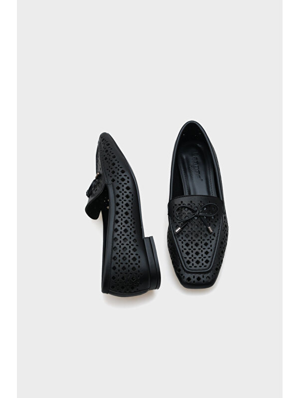 Cara Zımbalı Metalik Kadın Loafer - Görsel 6