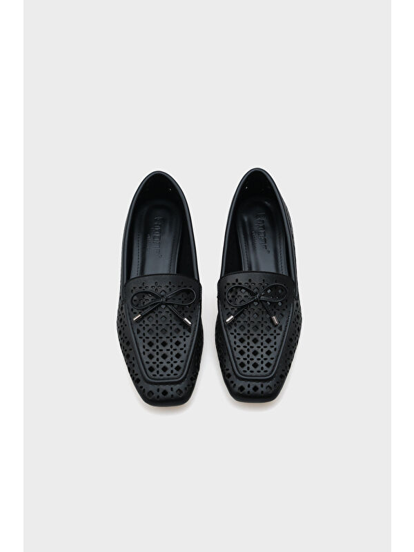 Cara Zımbalı Metalik Kadın Loafer - Görsel 7