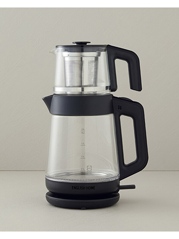 English Home CMK 6001 Cam Çay Makinesi ve Kettle Siyah