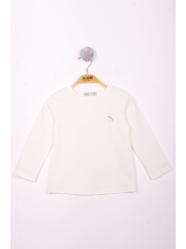 Toontoykids Kız Çocuk Göğsü Nakışlı T-Shirt