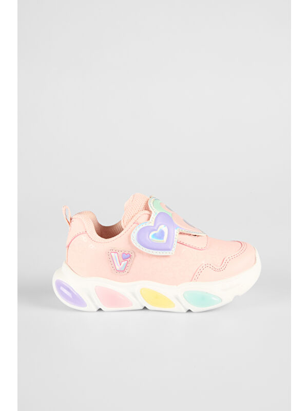 Lovely Işıklı Kız Okul Öncesi Pudra Spor Ayakkabı - Görsel 2