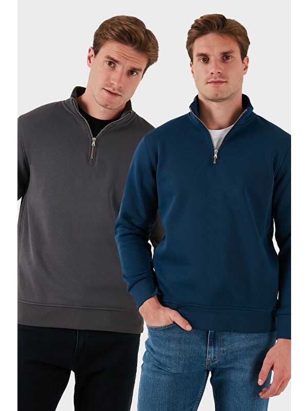 Buratti Pamuklu Regular Fit Dik Yaka 2'li Paket Sweat 59052592S2