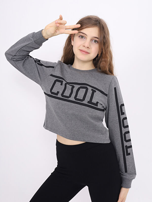 Toontoykids Kız Çocuk Cool Baskılı Sweatshirt