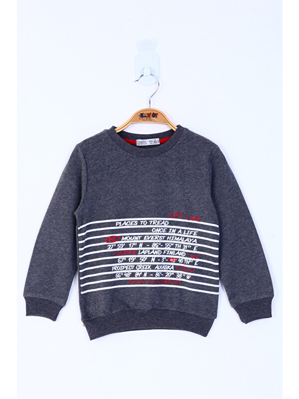 Toontoykids Erkek Çocuk Yazı Baskılı Sweatshirt