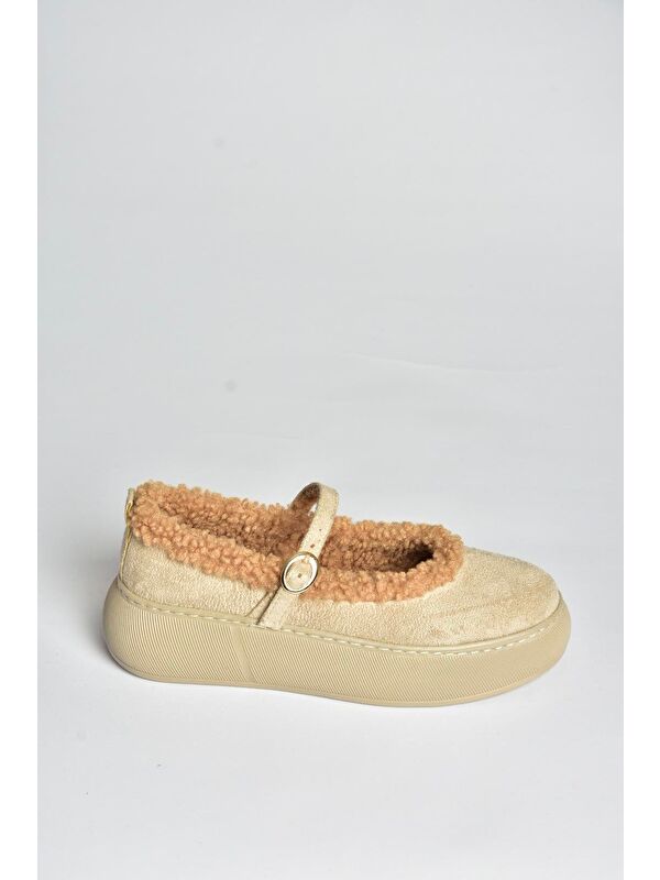 Fox Shoes Bej Kadın Kışlık Babet Ayakkabı V811269502