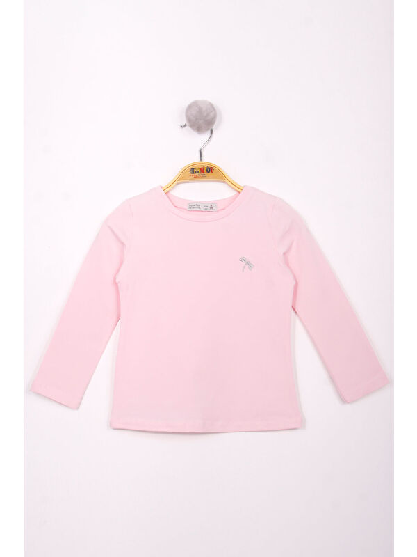 Toontoykids Kız Çocuk Göğsü Nakışlı T-Shirt