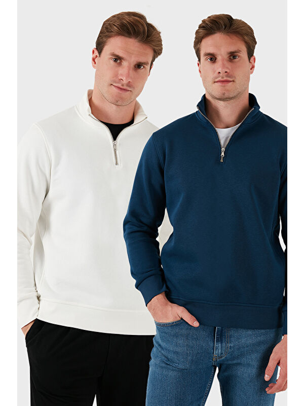 Buratti Pamuklu Regular Fit Dik Yaka 2'li Paket Sweat 59052592S2