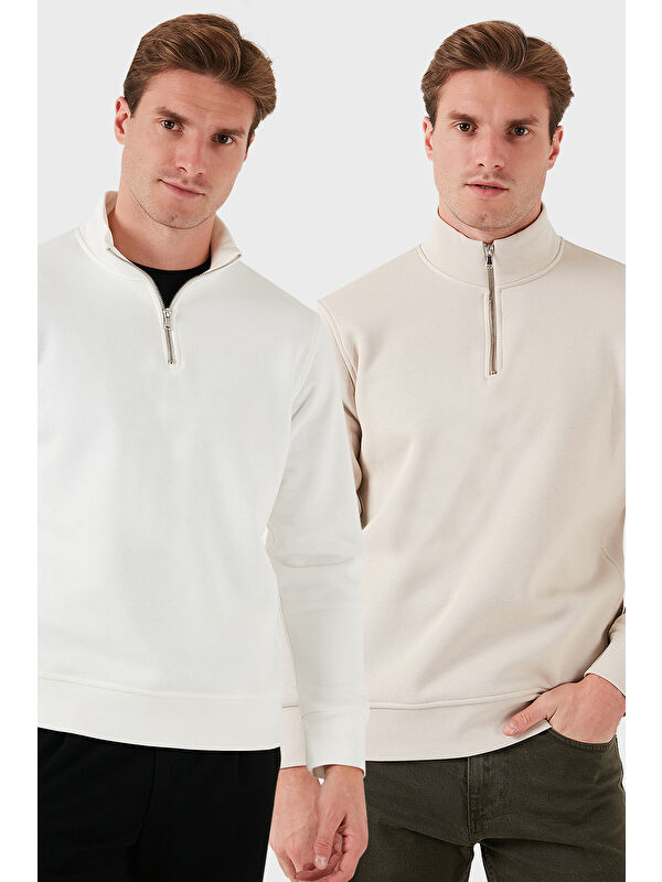 Buratti Pamuklu Regular Fit Dik Yaka 2'li Paket Sweat 59052592S2