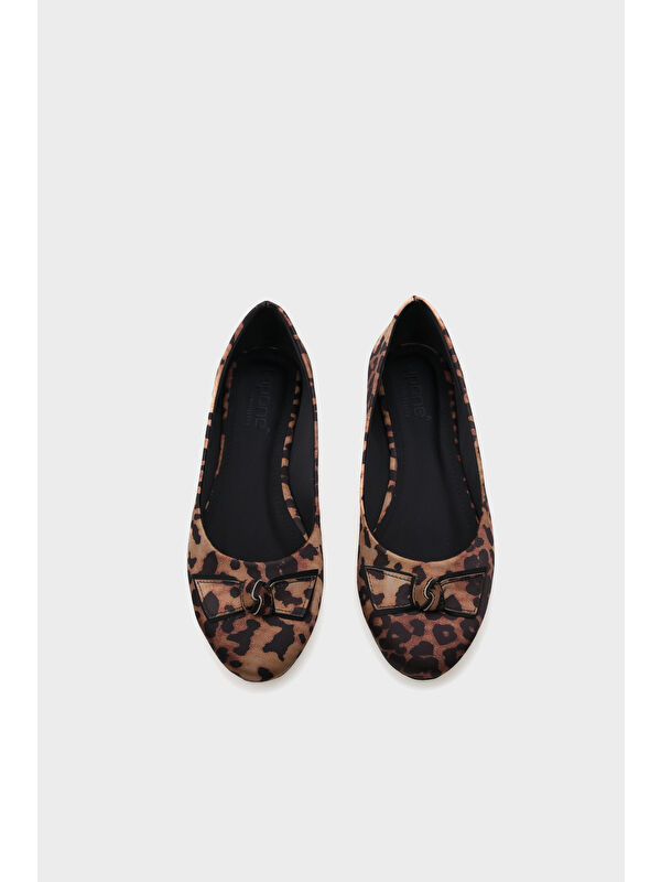 Capone Outfitters Aveline Saten Leopar Kadın Babet